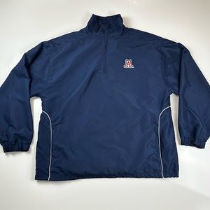 Arizona Wildcats Windbreaker Jacket Men's XXL 1/4 Zip Pullover Navy Campus Drive